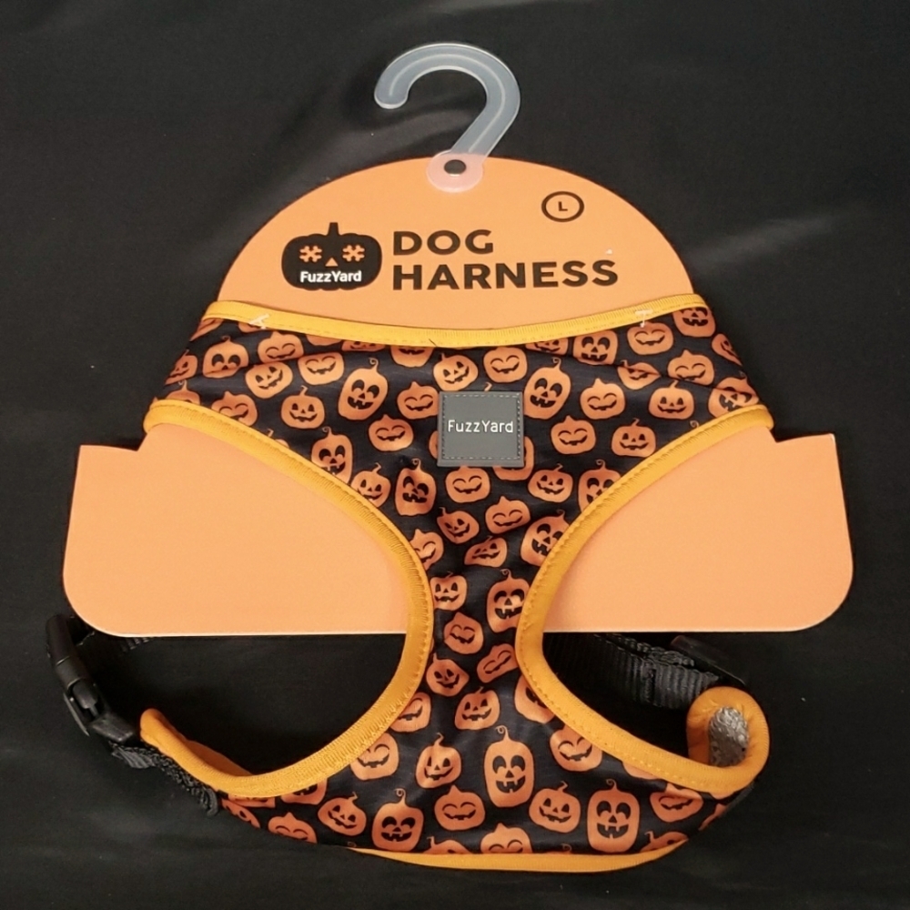 FuzzYard NWT Smiling Pumpkins Halloween Dog Harness, Large